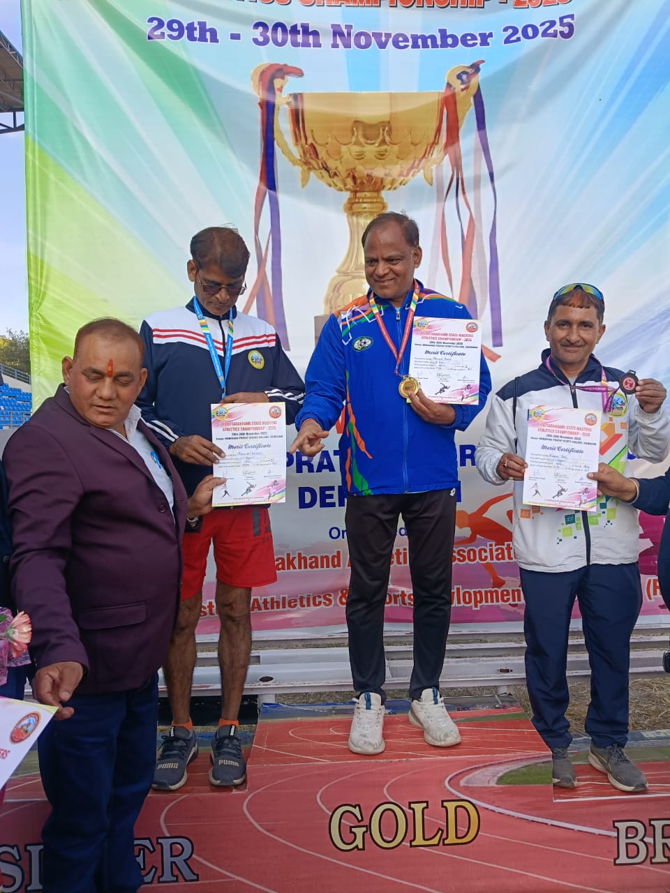 आठवीं स्टेट मास्टर्स एथलेटिक्स चैंपियनशिप 2025     इस प्रतियोगिता में उधम सिंह नगर के खिलाड़ियों ने अपना उत्कृष्ट प्रदर्शन करते हुए 18 गोल्ड 15 सिल्वर एवं 10 ब्रॉन्ज मेडल प्राप्त करते हुए राज्य मैं दूसरा स्थान प्राप्त किया